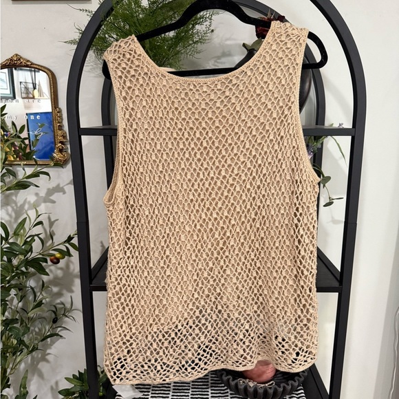 maggie monaughton Tan Relaxed Cropped Sleeveless Tank plus size 2x - Picture 6 of 7